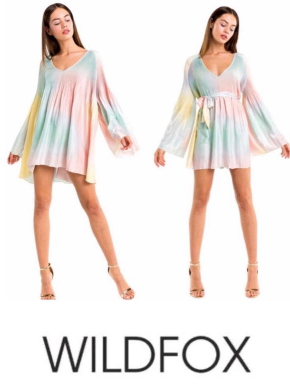 Wildfox Rainbow Tie-Dye Mini Dress no belt included